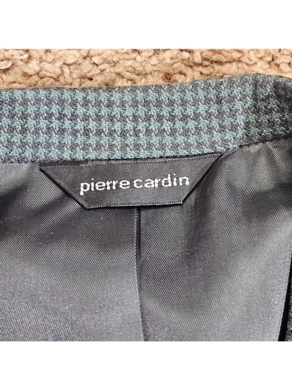 Vintage Pierre Cardin Wool Blazer Jacket Mens 42R Green Gray Man in Wool 80s - Picture 5 of 13